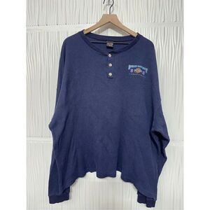 Men’s Vintage Harley Davidson Made In USA Cotton Waffle Long Sleeve Henley - XXL